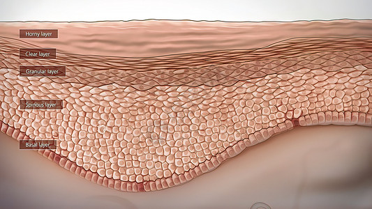 皮肤解解剖结构损害器官癌症症状卵泡疼痛事故晒斑生物学图层图片