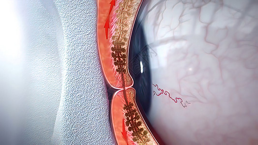 3D图解眼解剖医学电脑扫描鉴别蓝色激光鸢尾花商业科学身份数据图片