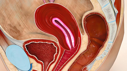 3D 医学插图 女性生殖系统 月经周期医疗增生释放怀孕纤维疾病身体经期子宫癌症图片