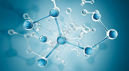 抽象水分子设计 原子公式 化学科学横幅或传单的抽象 dna 背景 科学或医学背景 3d 渲染图图片