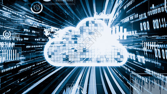 云型计算机和在线数据存储 使用隐含智能共享软件人工智能互联网蓝色速度网络电脑数字安全商业服务器图片