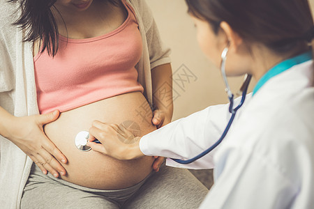 医院的孕妇和妇产科医生生育力考试母性女士孩子健康病人产妇产科药品图片