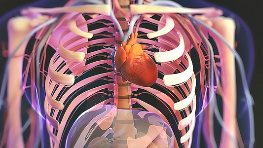 人类循环系统的循环系统心脏跳动解剖概念 3D动脉粥样硬化心脏病学药品生物学器官信息心室心脏病生理中庭图片