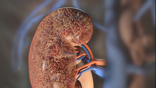Kidney 3d医学研究药品保健教育动脉花萼髓质学习解剖学插图生理图片