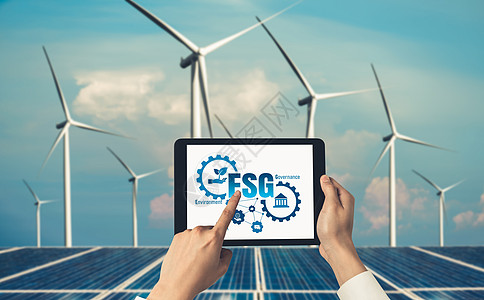 绿色企业转型 促进环境保护和ESSG业务概念的绿色商业转变风车地球活力力量药片生态互联网治理农场电脑图片