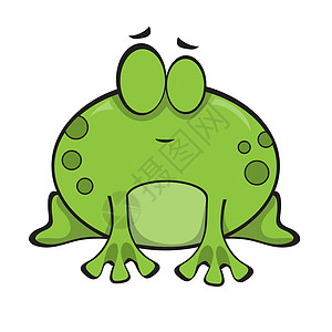 闭着眼睛的可爱青蛙 矢量插图 白色上孤立的字符图片