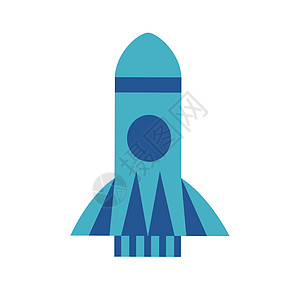 最小化的火箭图标 在白色背景中孤立的矢量符号图片