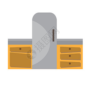厨房柜子和冰箱 简单的矢量图标 家用电器图片