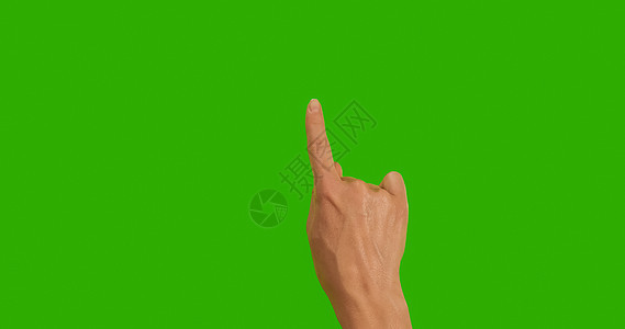 手势女性手 绿色背景上的手指 一个 绿色屏幕图片