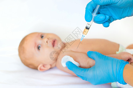 给婴儿接种疫苗 在手臂上注射 有选择的焦点护士诊所注射器孩子流感女孩肌肉抗生素药品病人图片