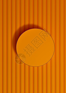 霓虹橙色 亮红色 3D 渲染顶视图平躺产品展示圆柱台或展台产品摄影背景或墙纸 最小 简单 豪华的背景与金线图片