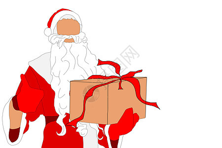 卡通圣诞老人为您的圣诞节和新年问候设计或动画 快乐圣诞老人的孤立插图图片