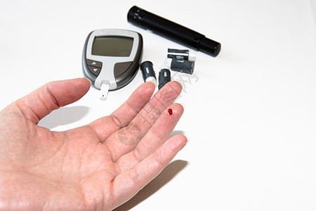 血糖监测系统 带葡萄测量仪的糖尿病检测包诊断女性测试医生葡萄糖仪表实验室控制女士病人图片
