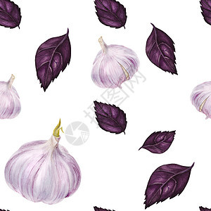 紫和大蒜无缝模式图片