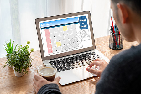 计算机软件应用日历 用于Modish计划时间表规划商业技术备忘录职场人士电脑办公室调度组织社区图片