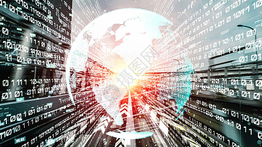 未来全球网络和隐性数字数据传输3D图象电脑速度安全方程宇宙全世界代码信号技术密码学图片