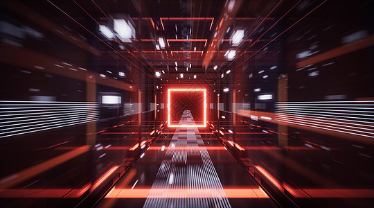 数字网络空间 科学菲概念隧道 3D转换辉光网络科幻走廊技术运动线条渲染矩阵飞船图片