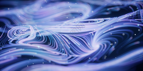 波粒子线 有旋转模式的波粒子线 3D投影流动涡流魔法辉光圆圈火花紫色漩涡耀斑线条图片