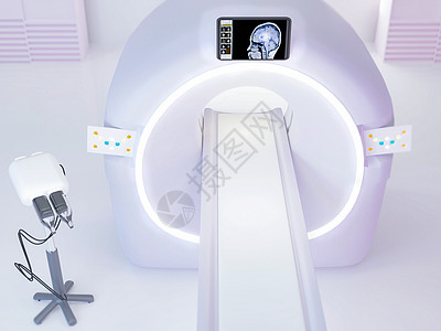 在CTSCAN室使用3D图解的多探测器CT扫描器或计算成地形学考试诊断射线影像渲染辐射扫描仪轴向扫描器解剖学图片