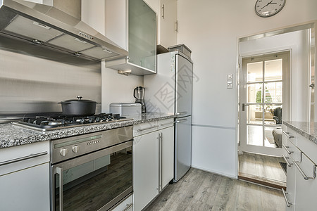 契约性最低限度厨房财产组织木头冰箱袖珍装饰公寓灰色奢华家具图片