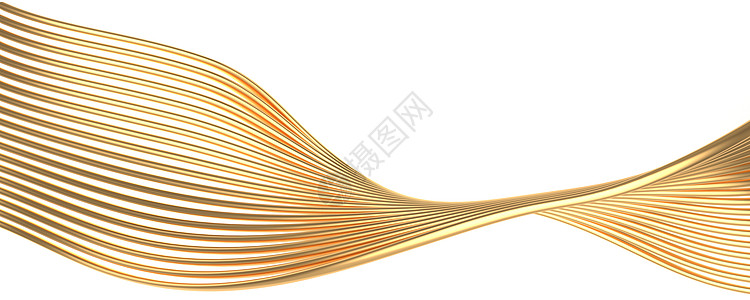 金线抽象波浪3D图片