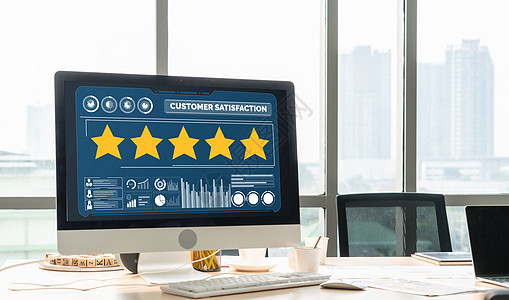 客户满意度和对现代软件计算机的评价分析用户满意度客户技术人士商业服务桌子电脑商务小样职场图片