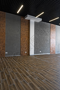 空阁楼风格工业办公室的空白墙壁商业木头工作室住宅走廊地面玻璃木板大厅建筑图片