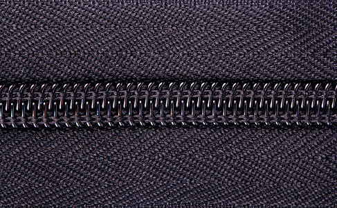 Zip 系紧器接缝紧固件压缩服装裁缝衣服拉链宏观图片