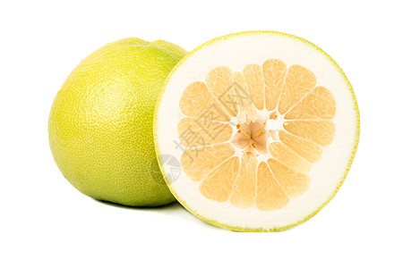 半份的果干面包食物圆形绿色杂交种异国柚子白色情调黄色果汁图片