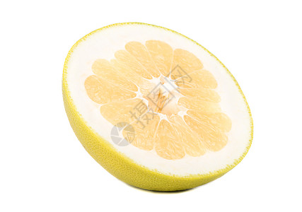 半颗水果热带杂交种黄色柚子食物圆形果汁异国绿色情调图片