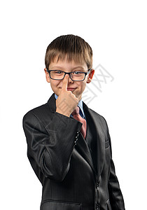 男生的肖像领带微笑工作室学生瞳孔喜悦快乐乐趣白色青少年图片