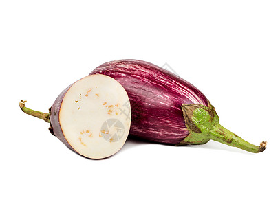 紫茄子加一半半食物健康烹饪白色蔬菜涂鸦天线紫色茶点植物图片