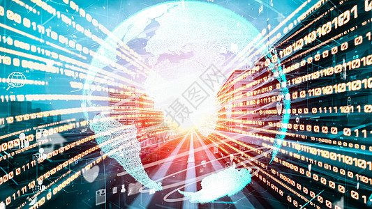 未来派全球社交媒体 人际网络和隐性数字数据共享购物交换运输导航商业区块链技术智力信号电脑图片