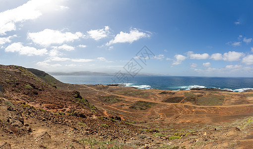 拉伊尔塔半岛大加那利群岛港口洞穴火山地质学半岛水晶小路器官蓝色远足图片