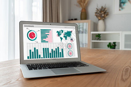 商业数据仪表板提供时尚商业情报分析分析工具生长货币交换银行业人士电脑房子办公室小样桌子图片