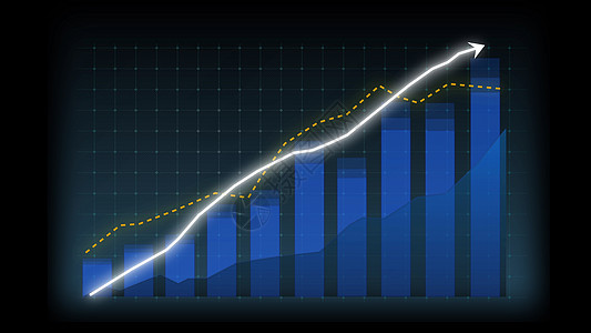 暗示图表中的业务增长概念显示营销销售利润渲染市场生长成功经济销售商业进步动画片技术图片