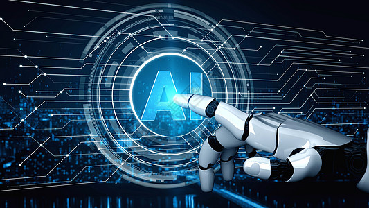 未来的机器人人造智能 启发AI技术概念的人类人工智能算法头脑智力开发人们男人编程电脑软件深度图片