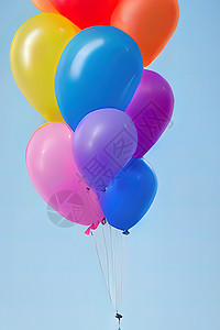 天空上多彩的气球狂欢团体周年飞行派对幸福自由乐趣喜悦纪念日图片