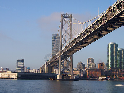 贝湾桥旧金山一侧对角线交通汽车运输工程旅行宝藏景观水路电缆图片