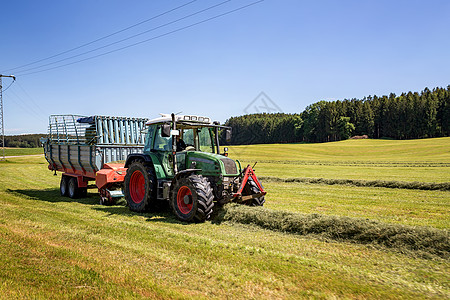 联合体把粪便灌进拖拉机的田间拖拉机 为冬季准备动物饲料粮食农民植物种子菜刀技术草地农村卸载农业图片