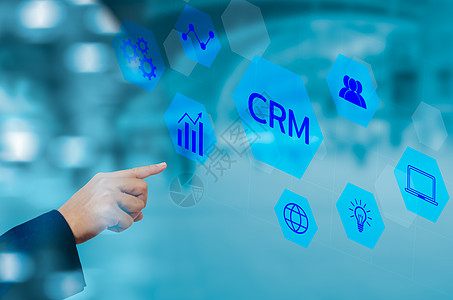 CRM 客户关系管理自动化系统软件 虚拟屏幕概念上的业务技术客户统计社会图表员工领导者营销人士市场网络图片