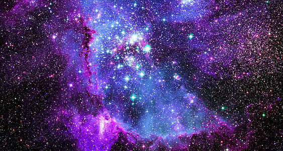 多色外层空间 深空中的恒星场和星云远离地球许多光年 由美国航天局提供的图像的元素天空望远镜星座火花摄影星星乳白色射线天文插图图片
