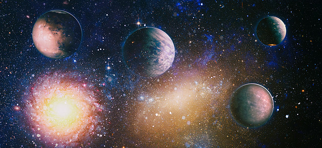 宇宙概念背景 宇宙中无限星域空间的一小部分 美国国家航空航天局提供的这张图片的元素星星轨道星际星座螺旋乳白色勘探小说望远镜行星图片