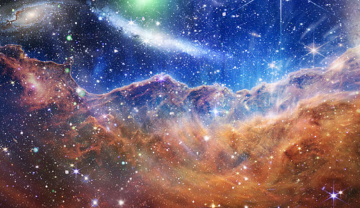 银河和光 外太空的行星 恒星和星系展现太空探索之美 这张图片的元素由 NASA 提供黑色彗星宇宙天体望远镜物理学星云星座紫色螺旋图片