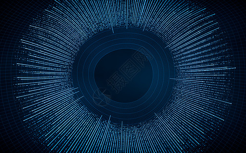 网络空间 有亮波线 3D投影粒子技术漩涡网格全息高科技辉光蓝色流动商业图片