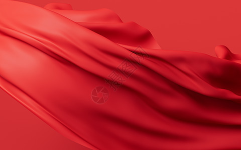 红波布 3D的交接渲染旗帜窗帘折叠曲线横幅皱纹涟漪海浪布料图片