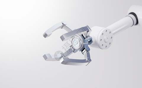 有白色背景的机械臂 3D铸造生产智力手臂自动机工程科学技术渲染机器机械图片