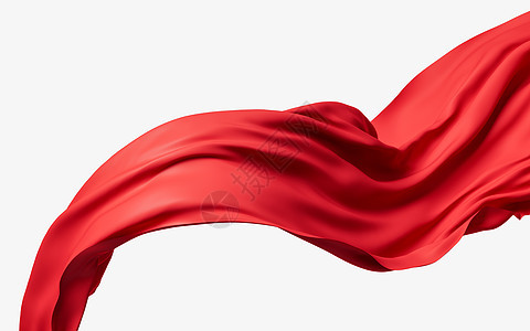 红波布 3D的交接布料节日折叠涟漪曲线纺织品旗帜渲染横幅柔软度背景图片