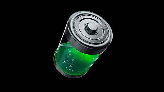 3d 使生态电池充电 含黑色背景的绿色液体充电水平指示器叶子树叶电气燃料力量界面活力技术收费植物图片