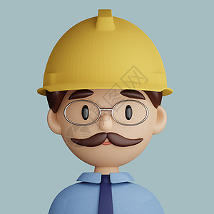 3D卡通阿凡塔 工程师男子安全头盔插图潮人成人模型卡通风格玩具卡通片3d角色图片